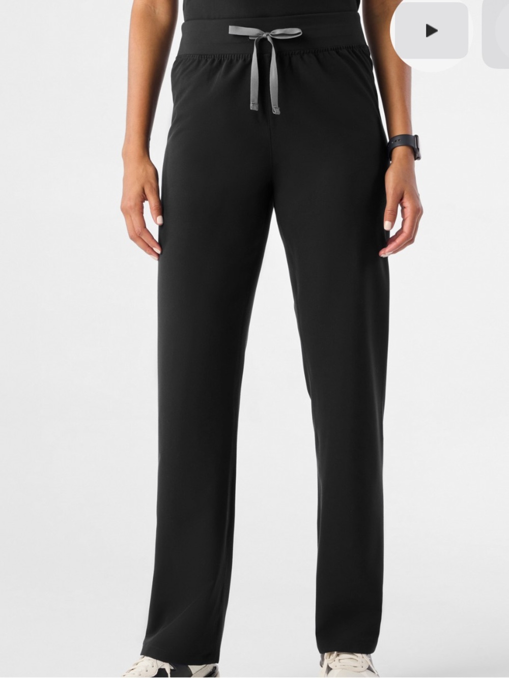 Women's Black Drawstring Wide-Leg Pants Livingston high rise